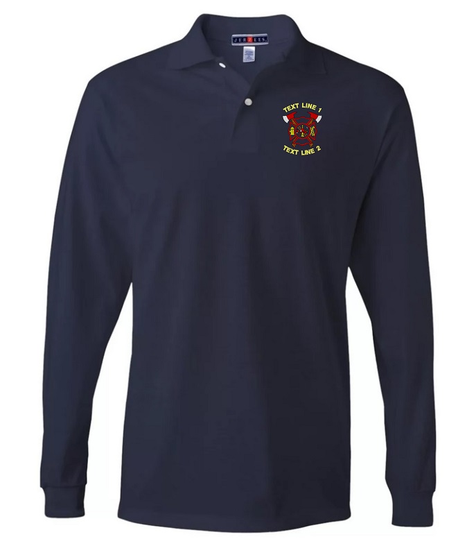 (image for) Firefighter Maltese Cross w/ Axes L/S Polo #172